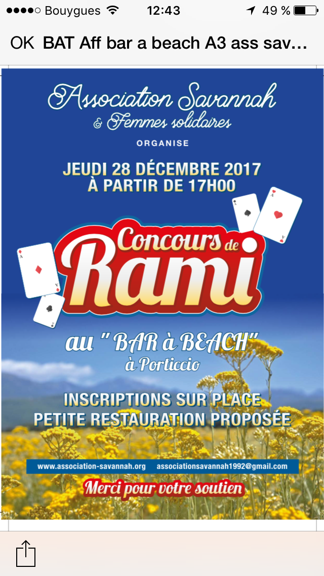 Bar à Beach. Concours de rami