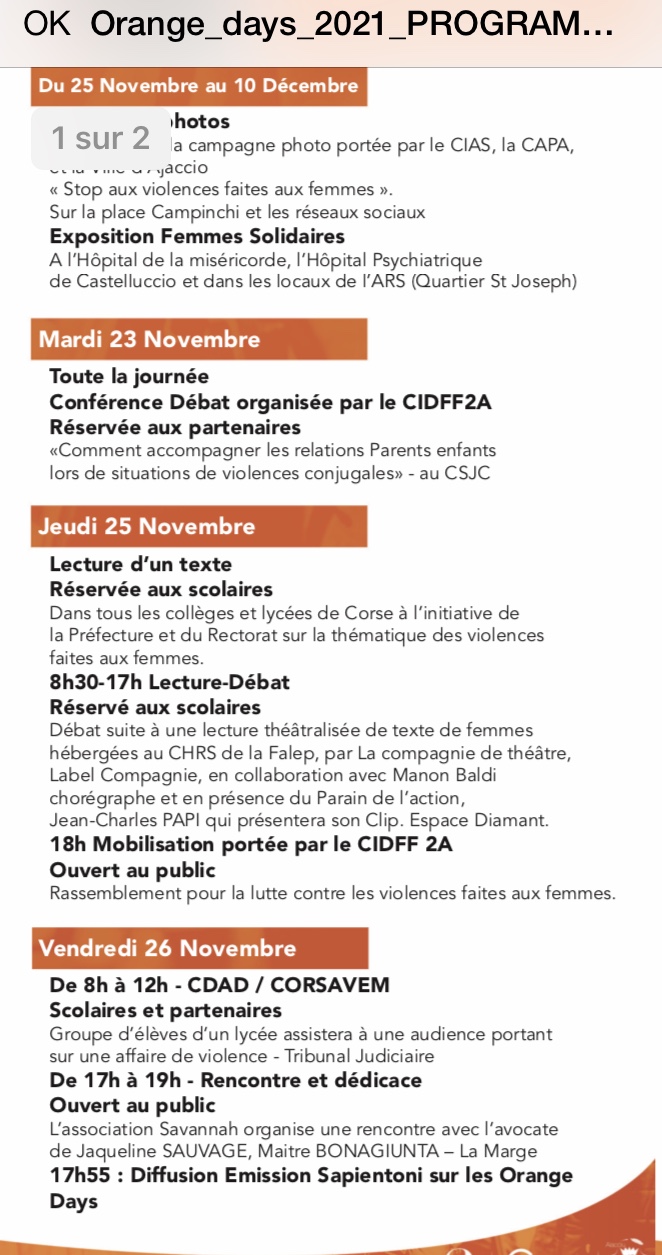 PROGRAMME ORANGE DAYS 2021 /Photos atelier pancartes pour le rassemblement du 25 novembre, 18h, place CAMPINC